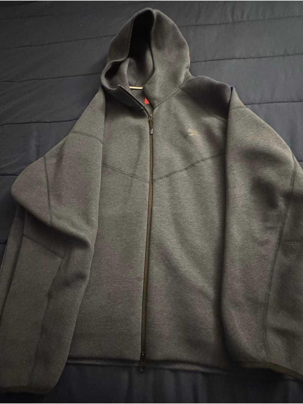Nike Men's Full-Zip Hooded Sweater - Charcoal Gray